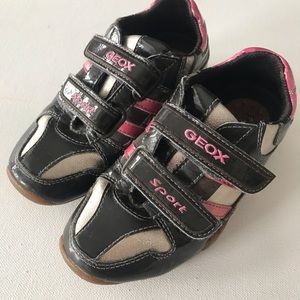 5/$25 Geox Sport Sneakers black pink and silver